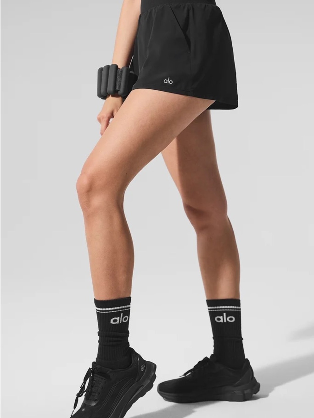 ALO Yoga Breezy Black Athletic Running Shorts